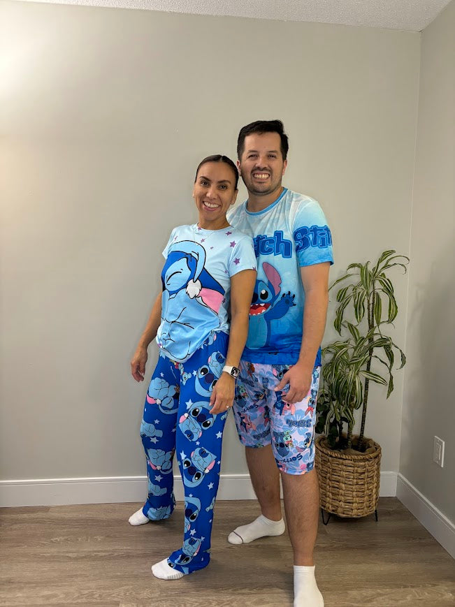 Cute Pijama Matching Set Stich